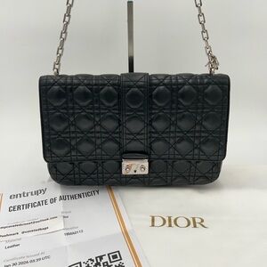 Large Miss Dior Flap Bag in Black w/Silver Hardware! w/Dust Bag & Entrupy COA